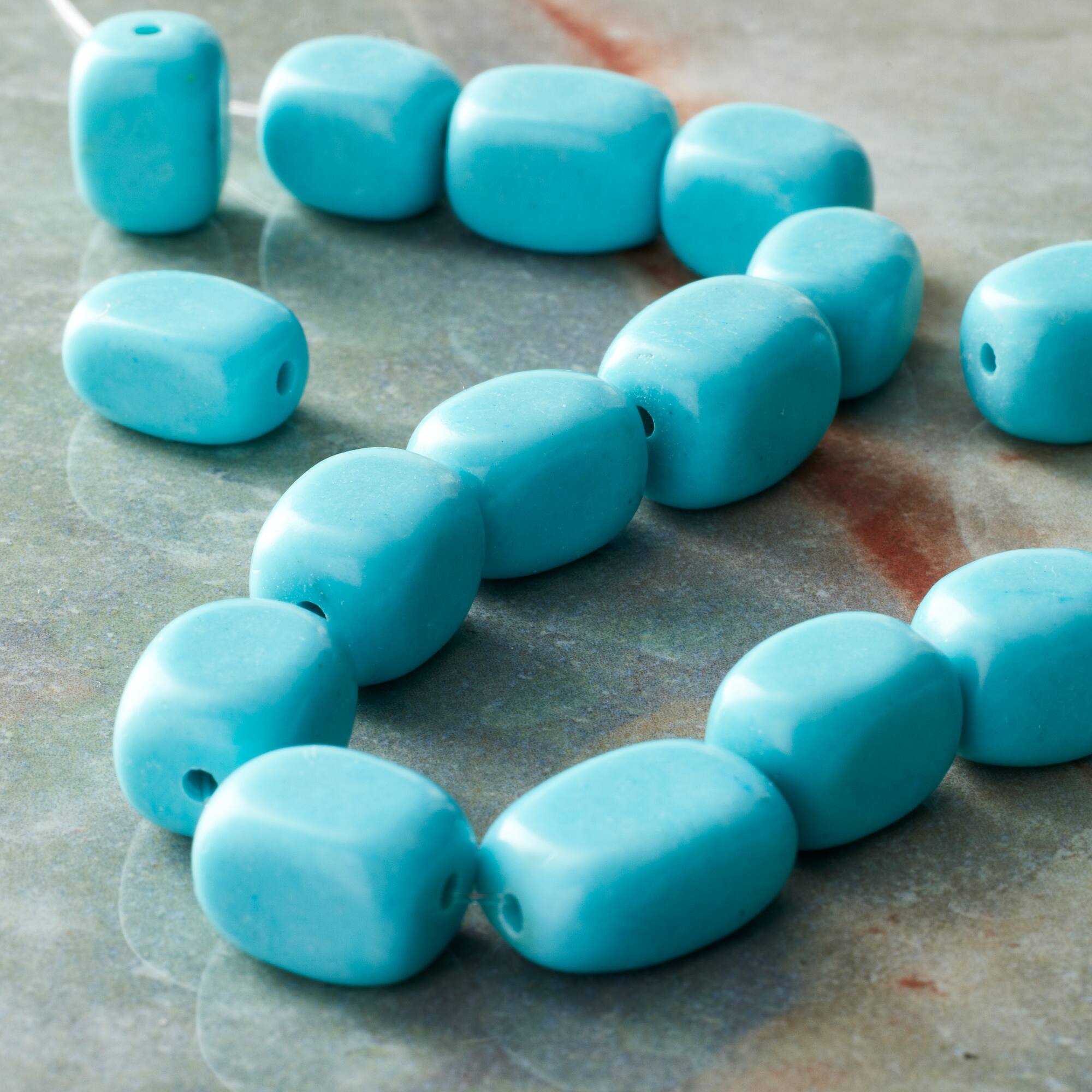 Turquoise Reconstituted Howlite Potato Beads by Bead Landing™